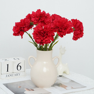 Flores de Clavel Artificiales Ruilisi, Tallo Único, Seda Realista, Decoración para Bodas y Hogar - Product Image 1
