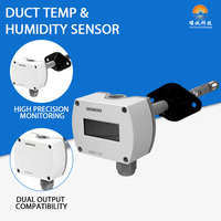 Sensor Suhu & Kelembapan Saluran Dual Signal 0~10V 4~20mA 0.8K Duct Mount AC 24V DC 13.5~35V OEM IP65 Layar LCD untuk Sistem Udara Segar
