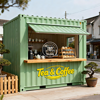 10ft Mini Pop-up En Acier Pliant Conteneur Boutique Kiosque Café Bar Restaurants et Cuisine Conteneur D'expédition Restaurant