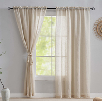 Rideaux transparents de couleur lin-Rideaux semi-transparents de style lin filtrant la lumière pour le salon de la chambre à coucher