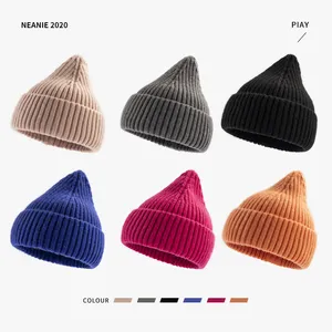 2021 Nieuwe Mode Groothandel Blank Multi-color Unisex Knit Winter Custom Manchet Winter Beanie Hoed