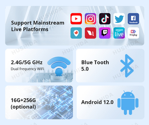 HUSHIDA 15.6 Inch Touch Screen 1080P HD Live Camera Support Remote Live <strong>Broadcast</strong> youtube Live Broadcasting <strong>Equipment</strong>