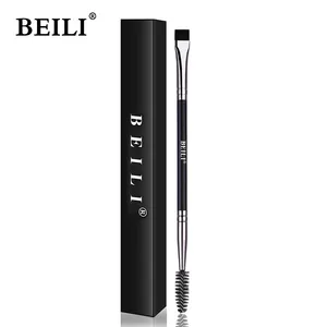 BEILI Fashion Style Dual End Flat Eyebrow Spoolie Eyelash Brush Eyebrow Brush Thin Custom Logo Single Makeup Brush
