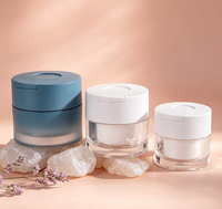 Envase Cosmético de Doble Capa con Espátula, Envase Vacío para Crema Facial, Envase para Crema Corporal, Envases de 50 ml para Crema