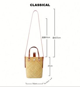 Bolso de Hombro Casual de Paja para Mujer, Estilo Urbano, para Teléfono Móvil, Tejido a Mano, Bolso de Playa con Personalidad - Product Image 2