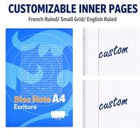 Cahier d'exercices scolaire personnalisé avec couverture sur mesure, agrafé, format standard, fabricant de cahiers d'écriture scolaire