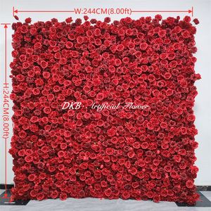 Muro de Flores Personalizable, Rollo de Tela Roja para Decoración de Bodas, Fondo de Flores Artificiales de Seda - Product Image 2