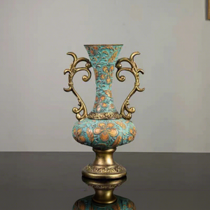 European-style High-end Home Accessories Vase <b>Ornaments</b> Vintage Luxury Resin Decoration <b>Ornaments</b> New House Living Room <b>Flower</b> - Product Image 2