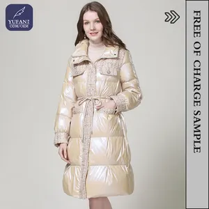 YuFan New Arrives Customized Office Lady Down Knee Length Jacket Woman Elegant Fashionable Winter Thickness Warm Down Jacket