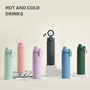 Gobelet isotherme en acier inoxydable de grande capacité 750 ml, chaud ou froid, avec isolation sous vide 360° °   Support rotatif pour bureau extérieur et voiture - Product Image 3