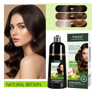 VOJO Shampoo Colorante Permanente Biologico alle Erbe 500ml Tonalità Nero/Marrone Senza Ammoniaca Senza PPD OEM Etichetta Privata - Product Image 2