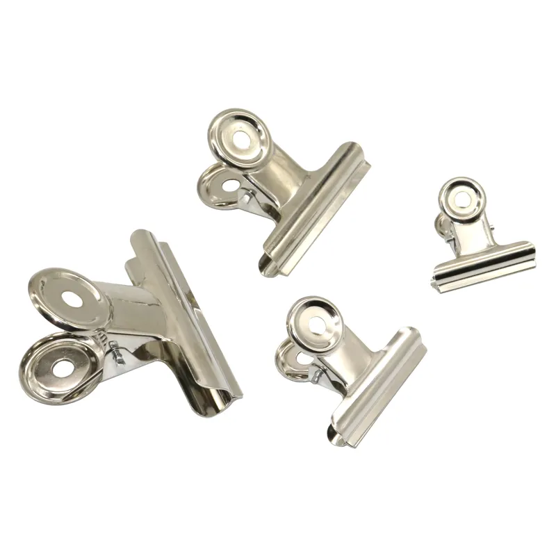 Round Metal Grip Clips Silver Bulldog Clip Stainless Steel Ticket Clip