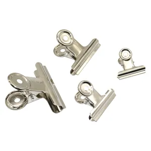 Ronde Metalen Grip Clips Zilver Bulldog Clip Roestvrijstalen Ticket Clip