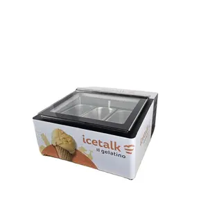 Factory outlet 3 Pans counter-top Gelato showcase mini display freezer