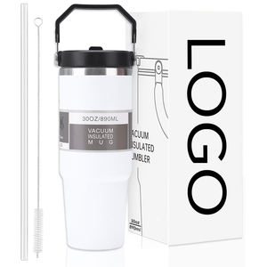 Lot de 25 gobelets isothermes en acier inoxydable de 30 oz, finition mate pastel, avec paille, sans BPA, anti-fuite, OEM/ODM - Product Image 1