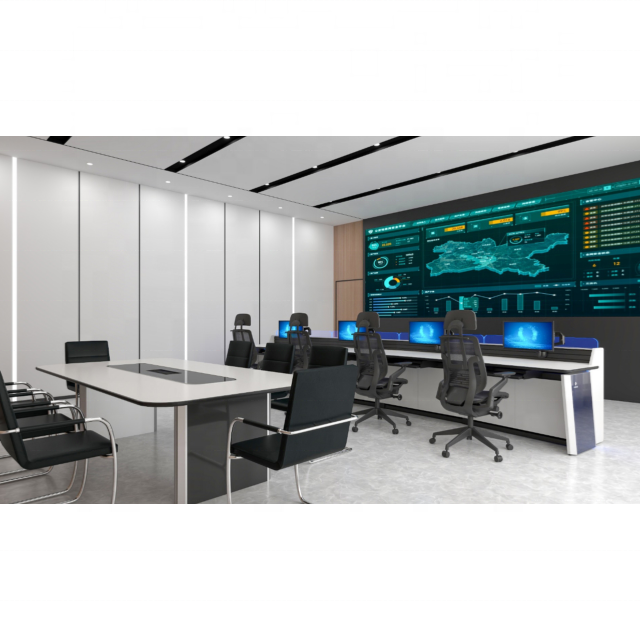 Custom Industrial Command Control Room Consoles for 24/7 Environments for CCTV/SOC/NOC/ATC for Mall Hotel Gym Laundry Hall