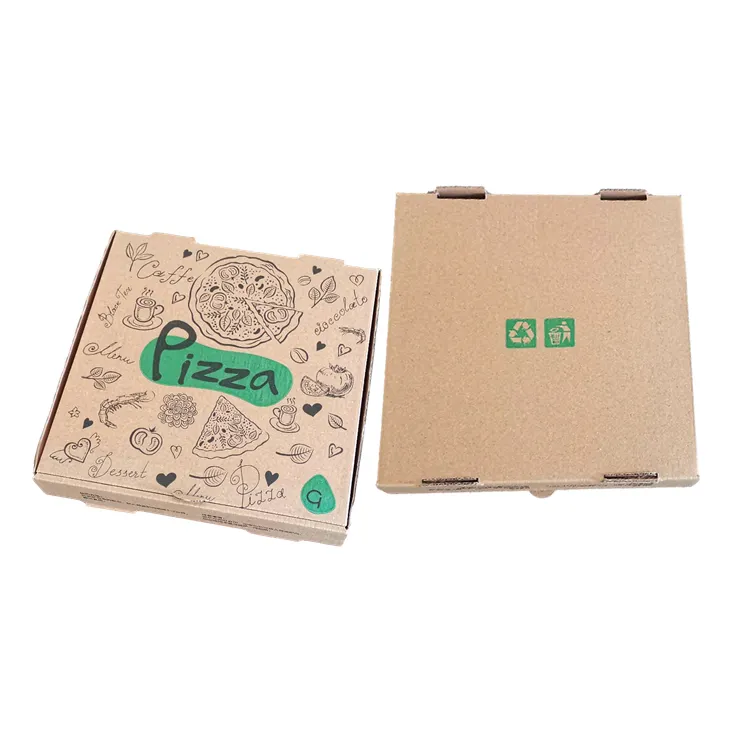 Großhandel Hot Sale Recycelte Materialien Rechteck Pizza Packbox Akzeptieren Sie individuell gedruckt aus China Pizza Verpackung 20000pcs