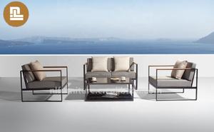 Ensemble <span class=keywords><strong>de</strong></span> canapés <span class=keywords><strong>de</strong></span> <span class=keywords><strong>jardin</strong></span> en aluminium imperméable pour loisirs en plein air, 4 pièces - Product Image 2