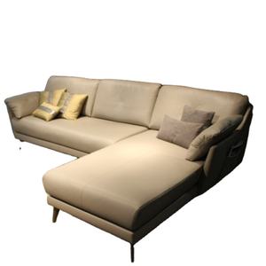 ชุดโซฟาหนังรูปตัว L ขนาดใหญ่สไตล์มินิมอลลิสต์สไตล์อิตาเลียนดีไซน์เรียบง่ายวัสดุผ้าไม้ห้องนั่งเล่นห้องนอนอพาร์ตเมนต์ - Product Image 1