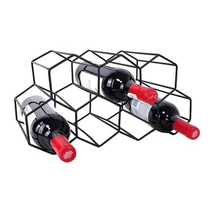 Estante de alambre para vino, soporte de almacenamiento para encimera, soporte para botella de vino, cocina y mesa, estante de vino de Metal