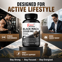 Capsules de Maca Noire 20000 mg, Force Masculine, Amélioration de l'Énergie et de l'Endurance, Complément de Maca Noire pour hommes, pilules pour l'agrandissement du pénis