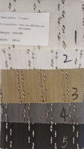 Tela Jacquard Adhesiva de Lino y Algodón 190GSM, Poliéster Tejido Ecológico para Marcas de Moda Sostenible, Reciclado, MOQ2 M - Product Image 3