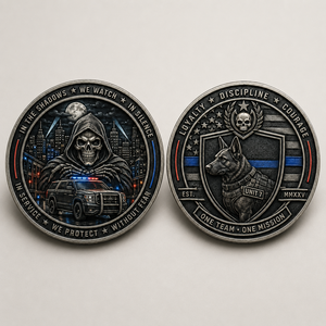 Moneta commemorativa incisa Teschio Corvo, regalo per collezionisti, moneta sfida con logo in nichel nero, in ottone, incisa al laser su entrambi i lati, per espositore - Product Image 1