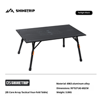 Table pliante modulaire en alliage d'aluminium à ouverture rapide, légère, moderne, portable, réglable en hauteur, pour le camping et les repas