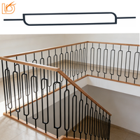 Balustre en fer forgé noir et or, design moderne, rond, carré, incurvé, ovale, ornemental, pour l'intérieur, pour garde-corps d'escalier