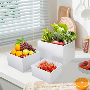 Présentoirs de buffet blancs moulés en acrylique (8 pièces) pour mariages, traiteurs, desserts, gâteaux et organisation de tables de repas - Product Image 2