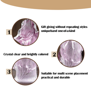 Sembolik Calla Lily Vazo El Yapımı 23 cm Kristal Sanatı Modern Akış Tasarımı Lüks Yıldönümü ve Ofis Hediyesi - Product Image 3