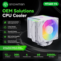 Refroidisseur d'air CPU ARGB blanc 260W TDP, installation facile, 100% compatible RAM pour distributeur B2B, avec fournisseur Alibaba Gold 4 ans, prêt pour OEM ODM