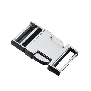 Hebilla de doble punta de aleación de zinc de 25 mm, plateada y negra, ajustable, para accesorios de mochila. - Product Image 4