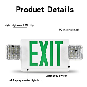Señal de salida de incendios Luz de emergencia, Luz de salida <span class=keywords><strong>LED</strong></span>-Respaldo de batería, Luz DE EMERGENCIA comercial para iluminación de emergencia contra incendios - Product Image 3