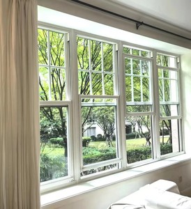 White Vertical <b>Sliding</b> UPVC Grille Window with Modern Design for Outdoor Use and Residential Building Application - Product Image 4