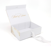 Boîte en papier magnétique blanche de luxe recyclable personnalisée perruques vêtements chaussures boîte cadeau magnétique pliante boîtes en papier d'emballage avec ruban