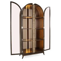 Vitrine en bois moderne personnalisable avec panneau en verre, grande capacité, rangement durable pour salon