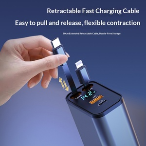 Nuevo Cargador de Coche de 120W con Carga Súper Rápida, Cable Retráctil de Uno a Dos, Pantalla Digital, Tipo-C para <span class=keywords><strong>Adaptador</strong></span> de Puertos - Product Image 4