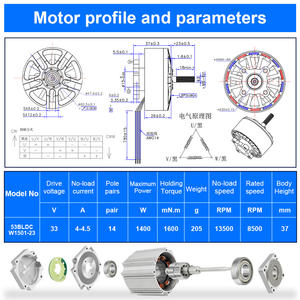 <span class=keywords><strong>Motor</strong></span> de CC sin Escobillas RB 53BLDCW1501 para Máquina de Cuchillas de Drones, Alta Potencia 1400W 33V 13500rpm Velocidad para <span class=keywords><strong>Motor</strong></span> de Drones 53mm - Product Image 4