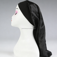 Bonnet de nuit en satin de soie personnalisé avec logo, bandeau bouclé de luxe, bonnet long réglable pour femme, séchage rapide, toutes saisons