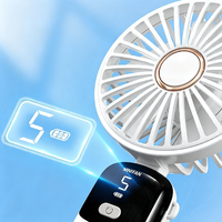 Ventilateur portable pliable USB rechargeable 20000mAh, autonomie 6-8h, 5 vitesses, affichage numérique, mini-refroidisseur de bureau/extérieur, cadeau