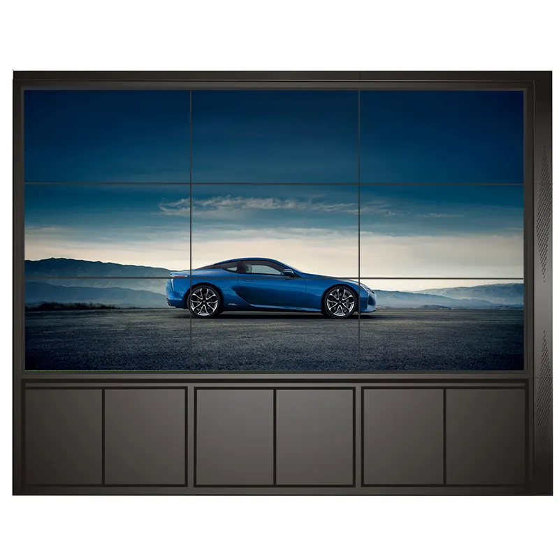 55 นิ้ว TV Wall LCD HD 4 K จอแสดงผล 3x3 DID LCD ผนังวิดีโอบางเฉียบ LED Backlight เครื่องเล่น LCD จอแสดงผลโฆษณา