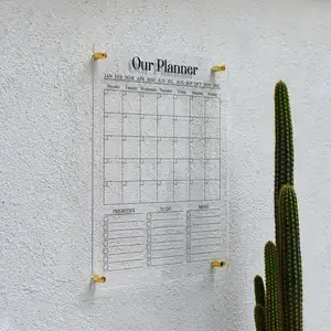 Fabrik preis Verkauf Benutzer definierter Druck planer Wieder verwendbarer Acryl-Schreibtisch kalender