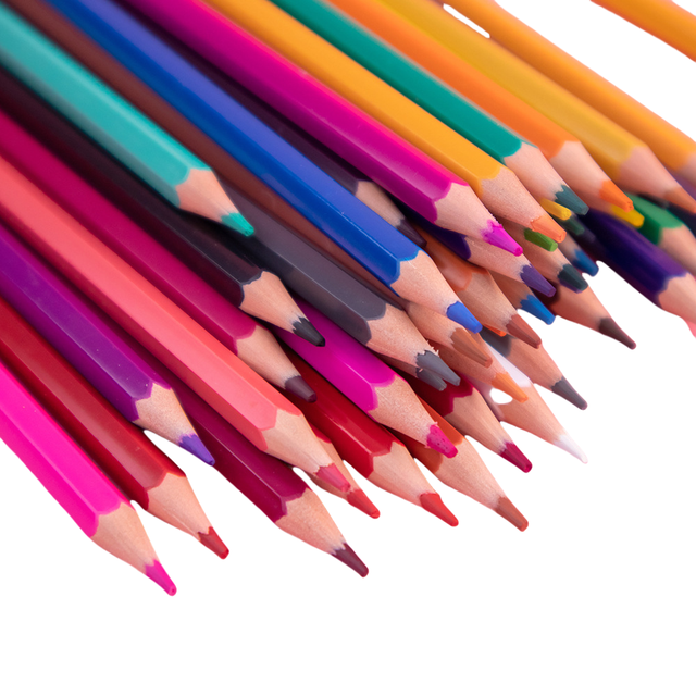 Crayon de couleur - Professionnel - 24 couleurs - Bois - Boîte en fer