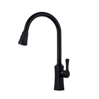 Robinet de cuisine moderne monocommande en céramique à poser sur comptoir, rotatif à 360 degrés, avec douchette extractible, monotrou, eau chaude et froide