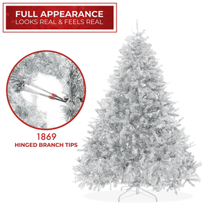 Árbol <span class=keywords><strong>de</strong></span> Navidad Sintético <span class=keywords><strong>de</strong></span> PET Plateado <span class=keywords><strong>de</strong></span> 7 Pies, Decoración con Bolas <span class=keywords><strong>de</strong></span> Navidad, Fácil <span class=keywords><strong>de</strong></span> Guardar y Armar - Product Image 5