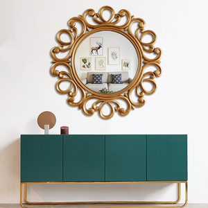 Resin <strong>Gold</strong> <strong>Vintage</strong> Wall <strong>Mirror</strong> for Home Decor - Product Image 1