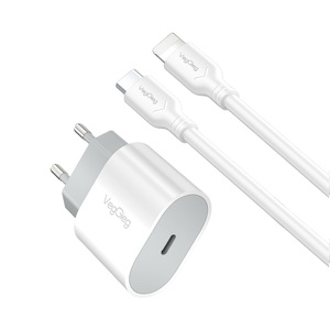 Chargeur rapide VegGieg PD 20W avec prise EU et câble USB C vers <span class=keywords><strong>8</strong></span> broches de 1,2 m, <span class=keywords><strong>adaptateur</strong></span> mural à charge rapide 27W pour <span class=keywords><strong>iPhone</strong></span> 14 13 12 Pro Max - Product Image 1