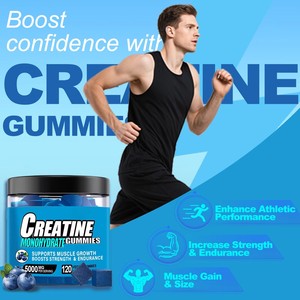 Caramelle Gommose Vegane di Creatina Monoidrato OEM ODM GMP 5000mg per Crescita Muscolare Senza Zucchero 120 Pezzi Grado Alimentare per Uomini - Product Image 5