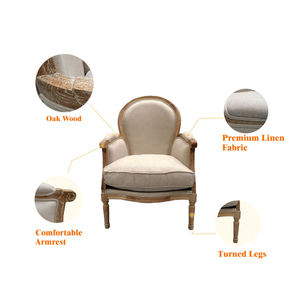 <span class=keywords><strong>Fauteuil</strong></span> individuel de salon S1090, style rétro campagne française européenne, en bois massif sculpté, avec accoudoirs en velours, amovible - Product Image 2